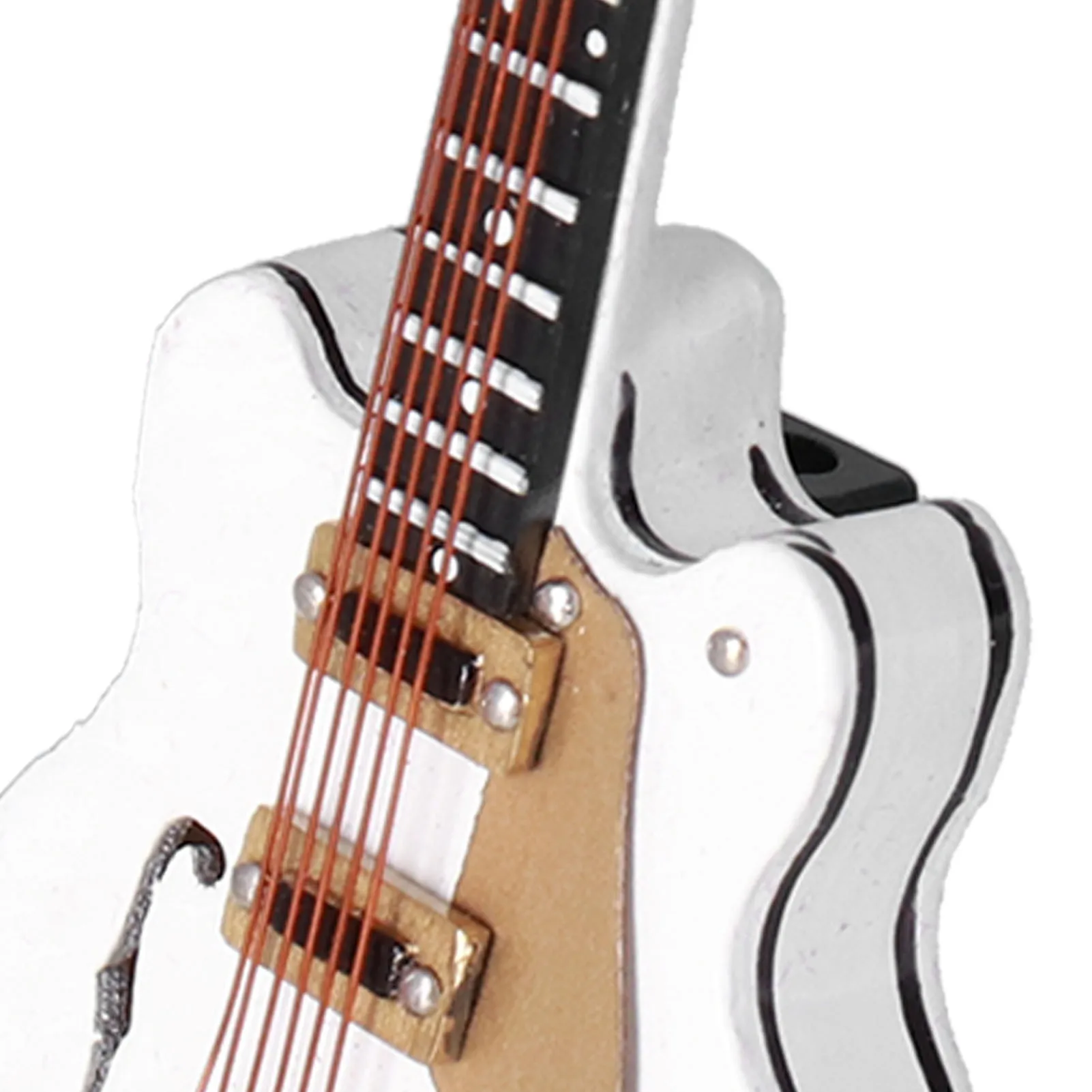 Миниатюрная модель гитары элегантный белый музыкальный инструмент с подставкой