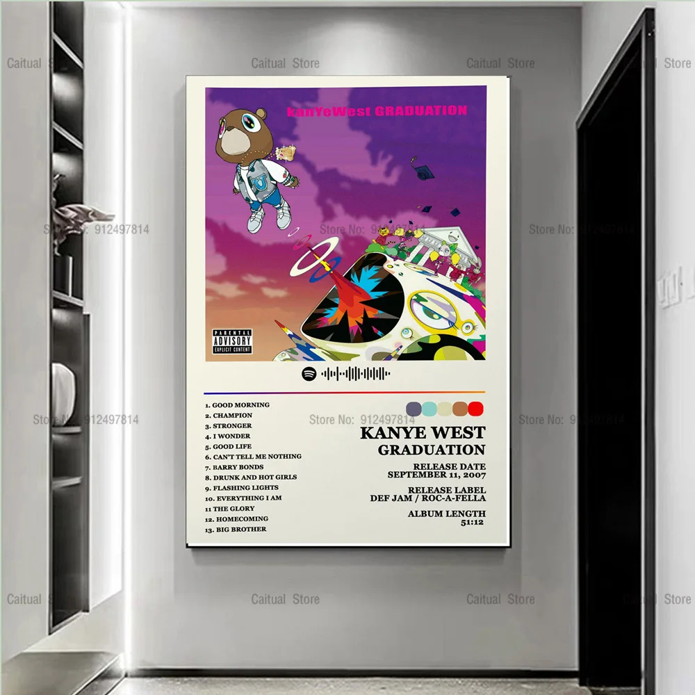 C339 Картина на холсте с изображением дракона Тревиса Скотта Канье Уэста