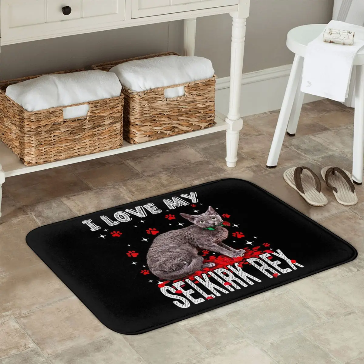 Забавный коврик для влюбленных с надписью I Love My Selkirk Rex