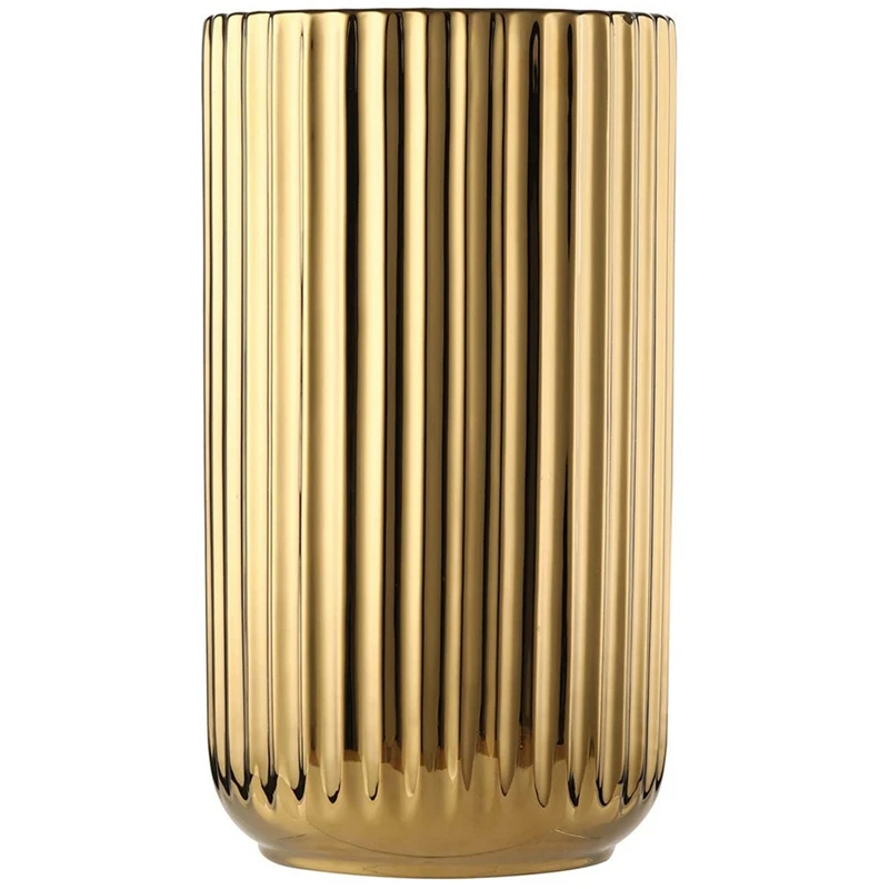 

Flower Vase, Ceramic Innovative Pattern Vase,Gold Plated Vase,Hand-Plated Made Vase,Decor Vase for Home Office Wedding