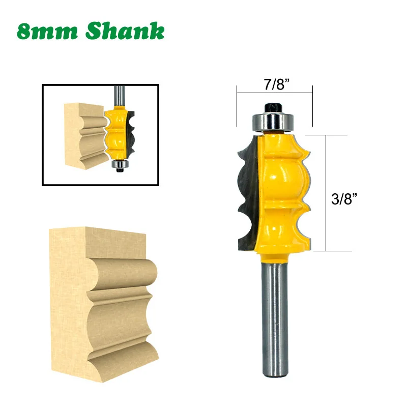 

1PC 8MM Shank Milling Cutter Wood Carving Special Moulding Handrail Wood Router Bit Woodworking Milling Cutter for Wood Machine