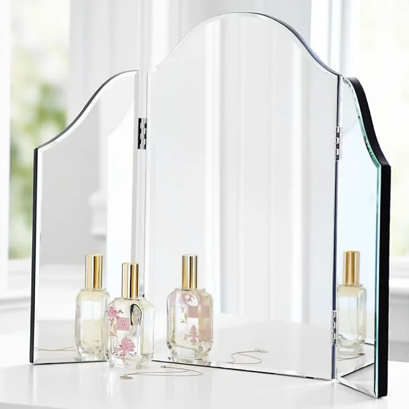 Transparent try on mirror. Зеркало table mirror. зеркало тройное для туалетного столика. зеркало со створками. прозрачное зеркало.