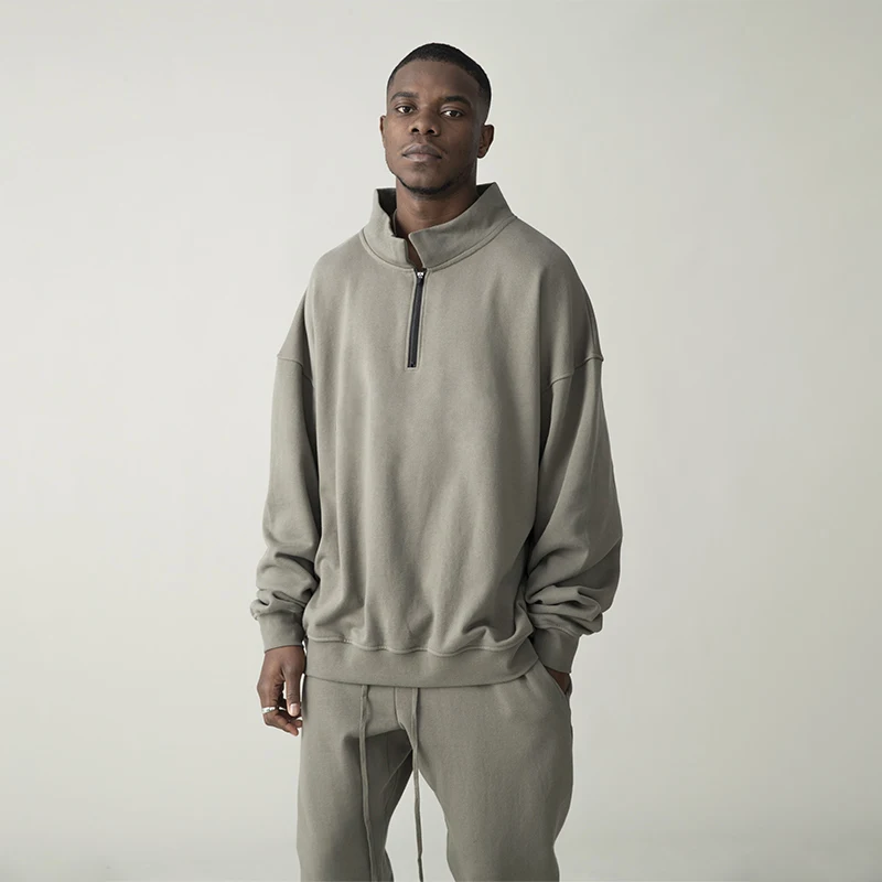 

Свитшот с воротником-стойкой, на молнии, в стиле хип-хоп