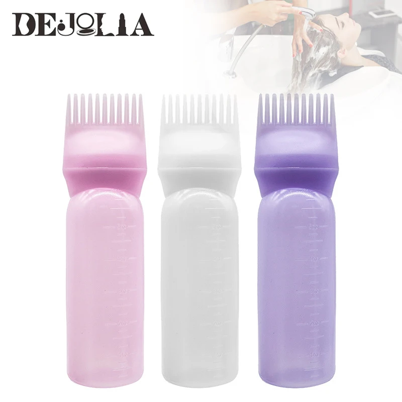 

1pc 120ml Plastic Hair Dye Refillable Bottle Applicator Oil Comb Dispensing Bottle Salon Hair Coloring Hairdressing Styling Tool