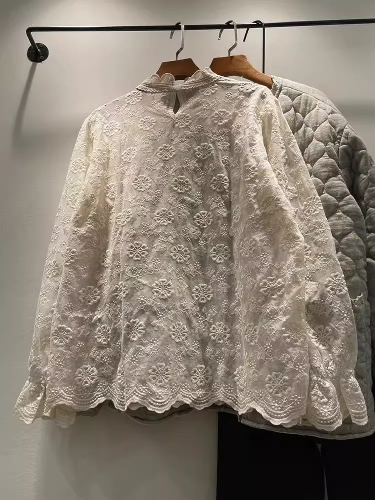 Mori Kei кружевной пуловер в японском стиле винтажные рубашки и блузки с