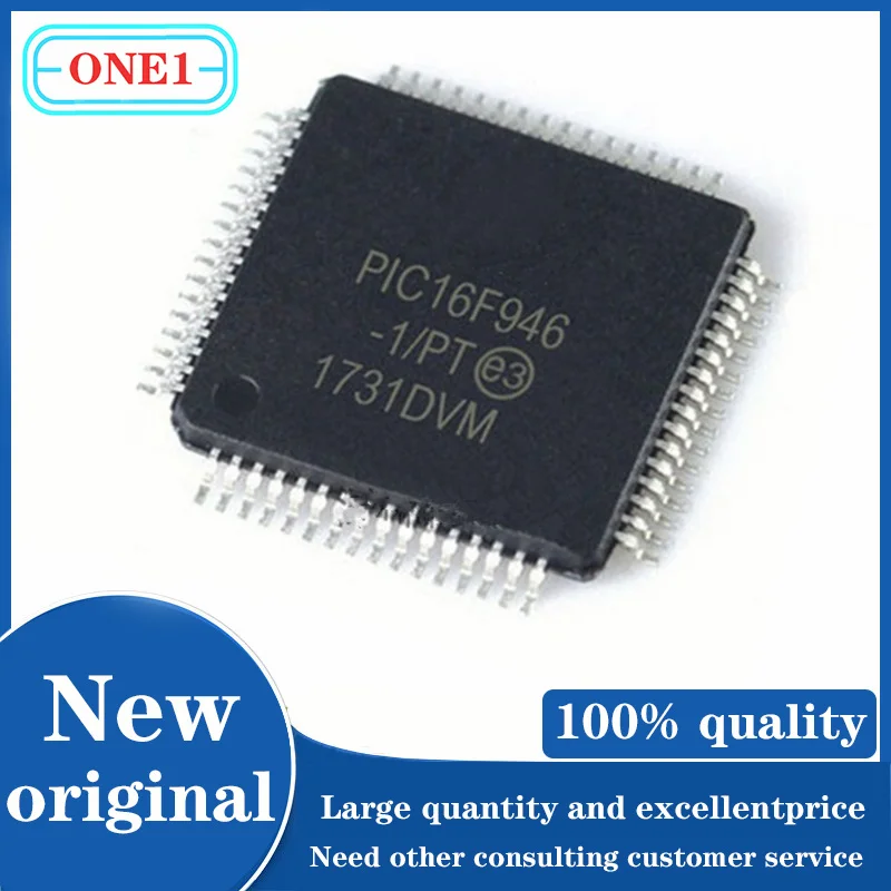 10PCS/lot PIC16F1946-I/PT PIC16F1946  IC MCU 8BIT 14KB FLASH 64TQFP IC Chip New original