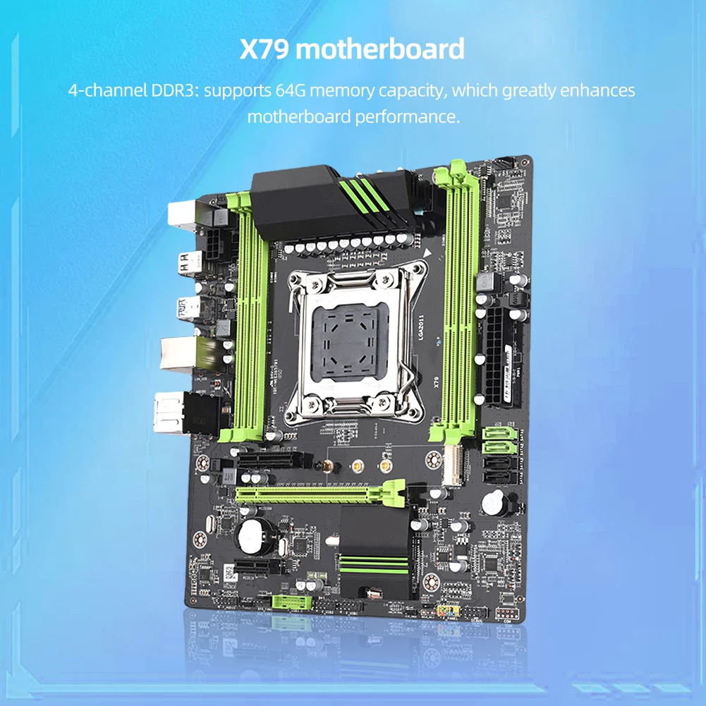 

X79 Motherboard M-ATX Gaming LGA 2011 Socket Quad Channels 4*DDR3 ECC REG RAM Up To 64GB Support E5 Series CPU Pcie 16X