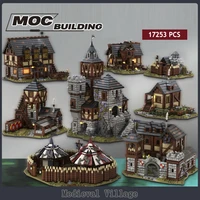 ultimate medieval village moc building block burrow castle bricks diy assembled model collector series street view toys gifts