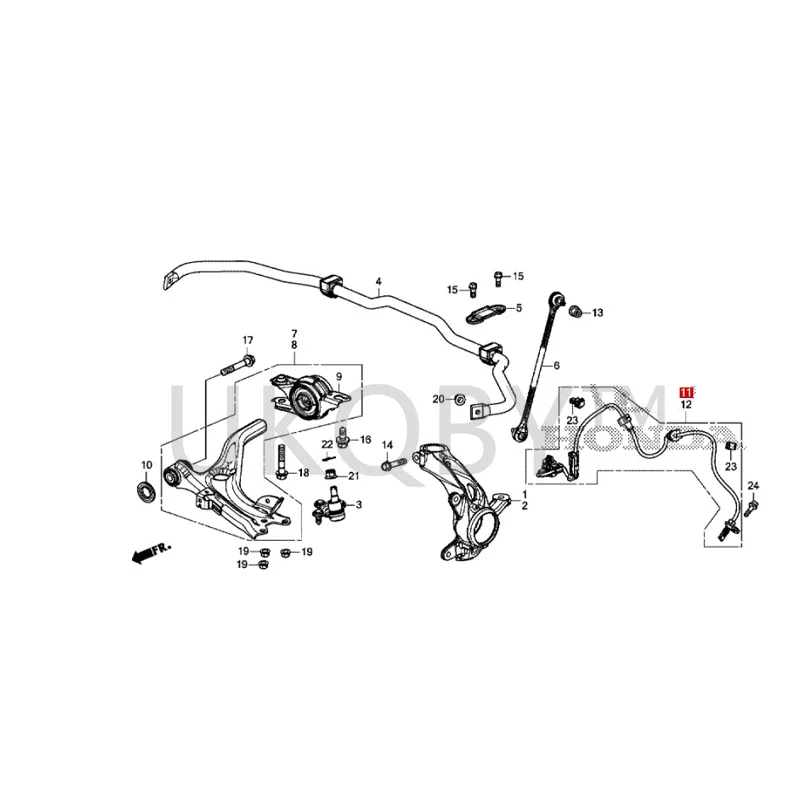 57450TETH01 57455TETH01 Подходит для жгута датчика переднего колеса Ho nd a Civic ABS