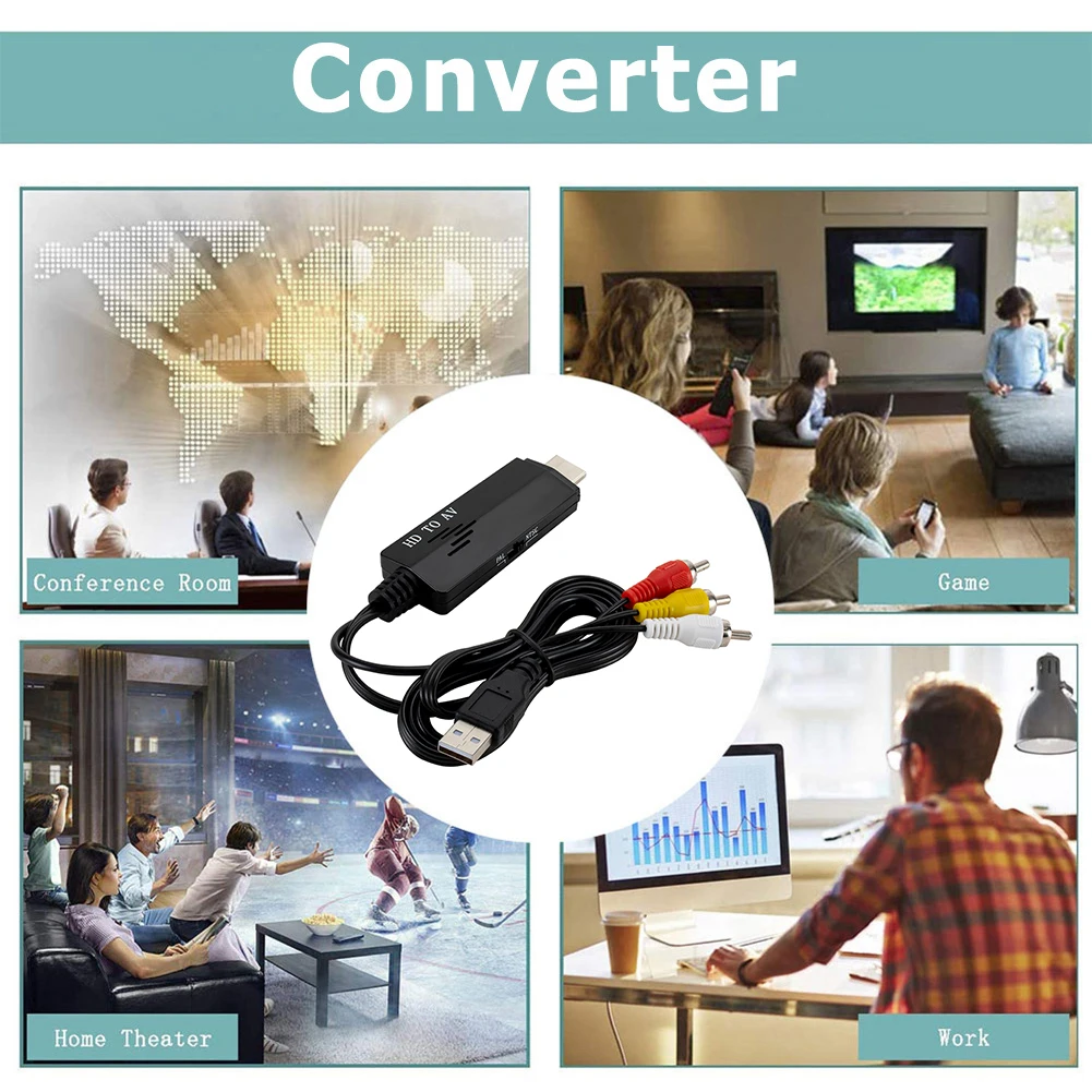 

Конвертер «Все в одном» 1080p Hdmi-совместимый с RCA/Female RCAA AV адаптер кабель для ТВ VHS VCR DVD рекордеров