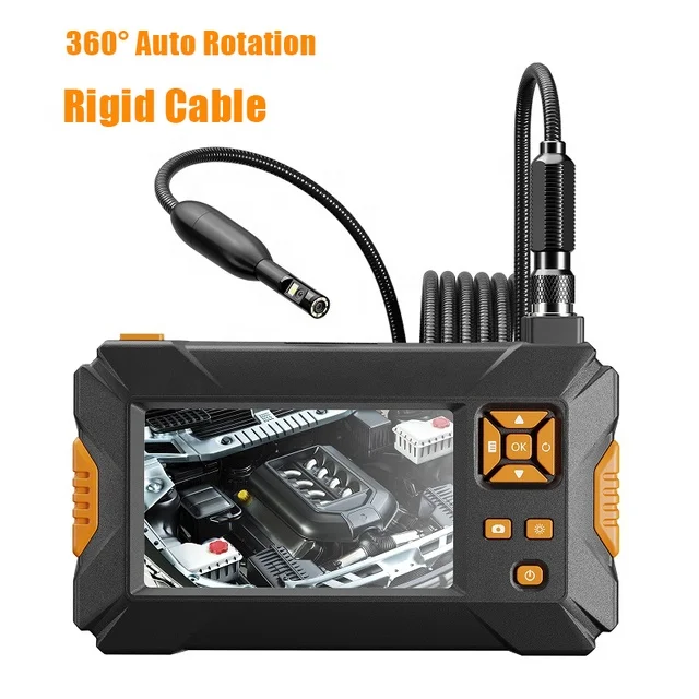 

DiGear 360 Degree Steering Industrial Endoscope Camera Auto Rotation Dual Lens 4.3'' IPS Screen Inspection Borescope 9 LEDs