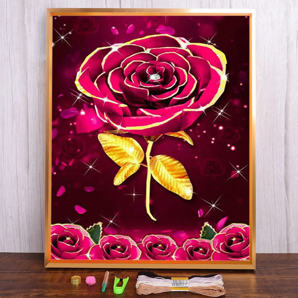 

Flowers Printed Fabric 11CT Cross Stitch Kit DIY Embroidery DMC Threads Sewing Hobby Handmade Painting Gift Package