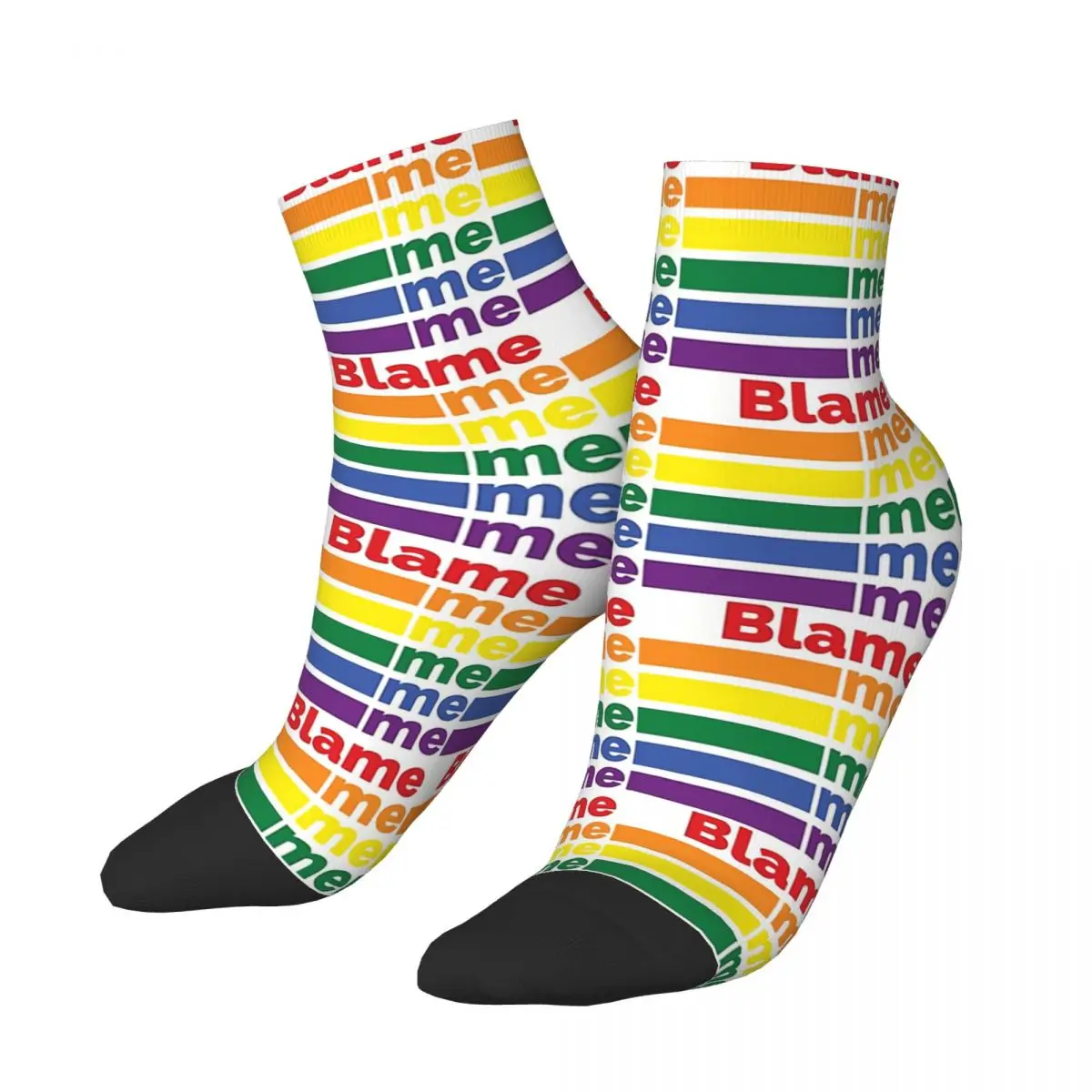 

Blame Me Men's Ankle Socks LGBTQ Pride Unisex Novelty Pattern Printed Happy Low Sock Gift
