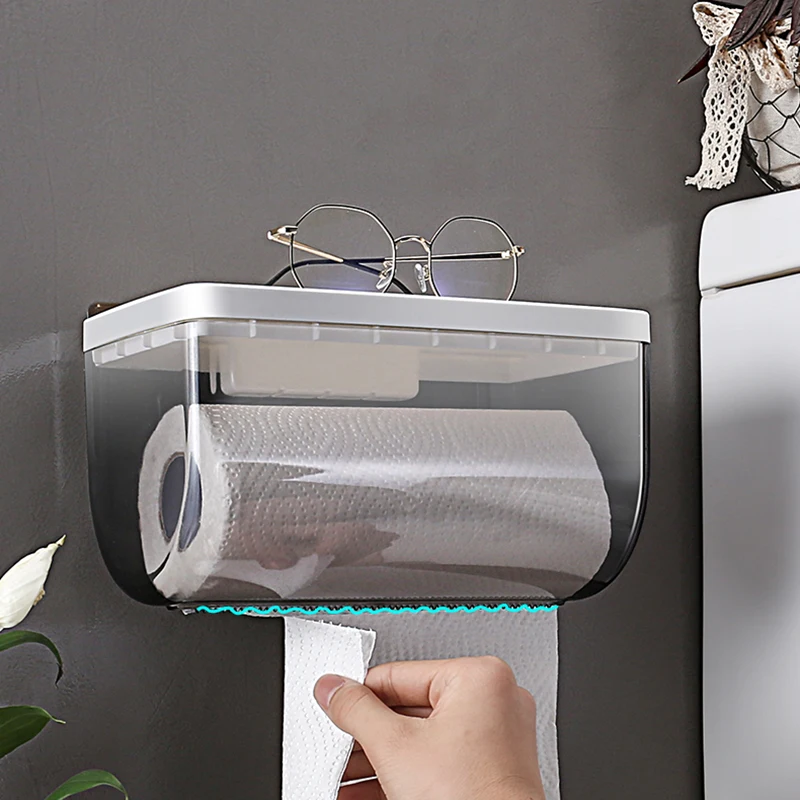 

Paper Bathroom Shelf Storage Stand Plastic Over Toilet Wall Mounted Bathroom Shelf Punch Free Mueble Bano Bathroom Accessories