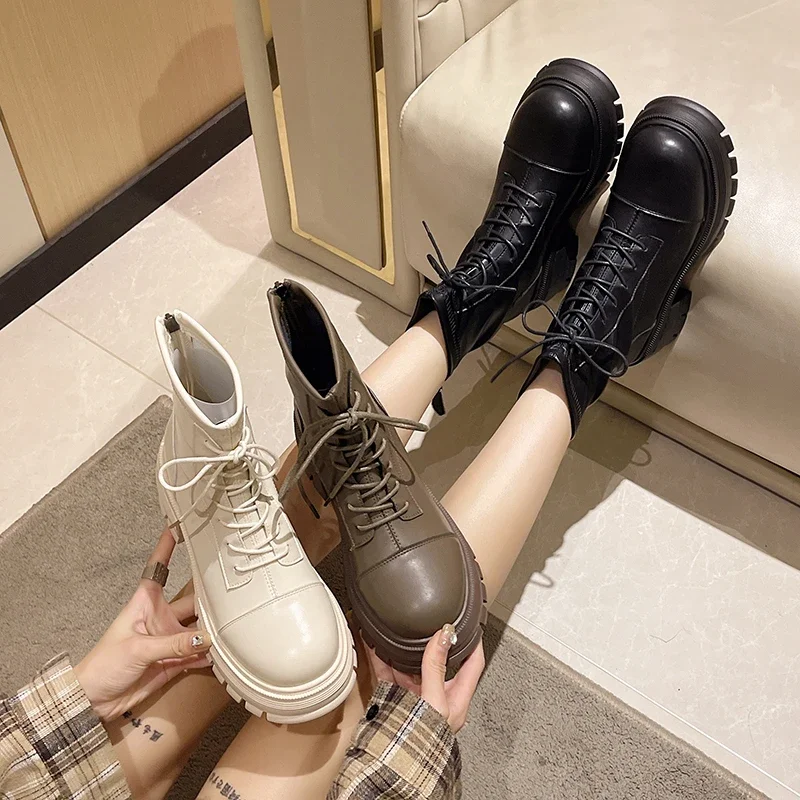 Женские ботинки из воловьей кожи с внутренним увеличением в британском стиле