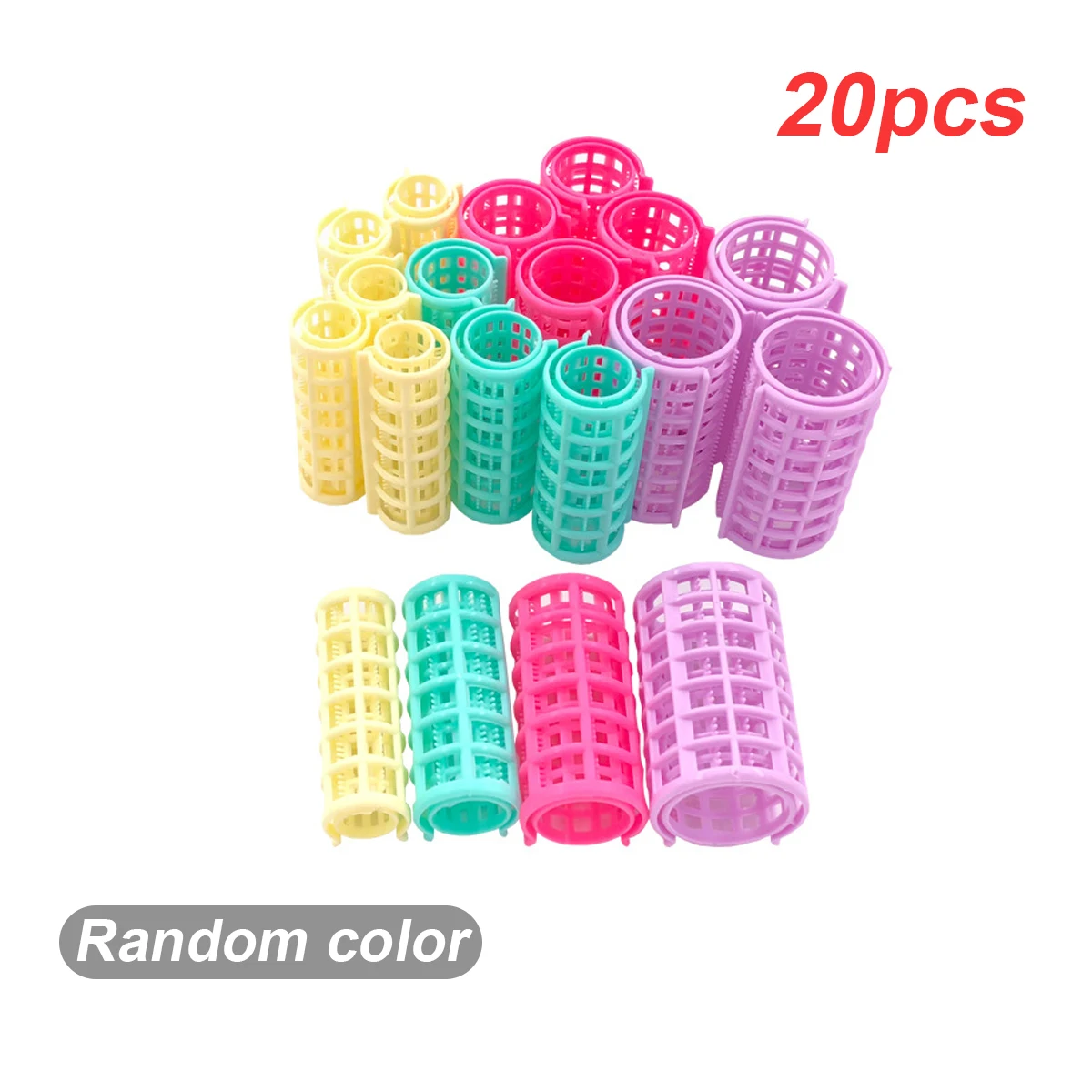 

Набор из 20 роликов для волос, долгое обслуживание, различные цвета, Парикмахерская без нагрева, для самостоятельной фиксации коротких и сре...