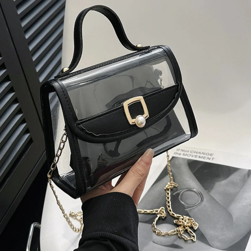 

Korean Style Transparent Bag New 2023 Trend Crossbody Bag Women Cute Mini Ladies Handbag Purses Messegner Female Shoulder Bag