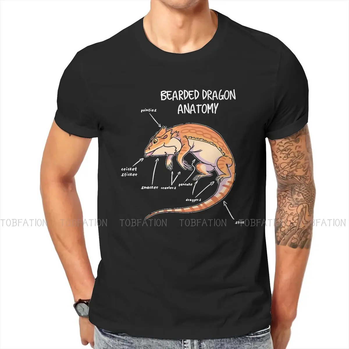 

Bearded Dragon Anatomy Newest TShirts Gecko Lover Male Graphic Fabric Tops T Shirt O Neck Oversized