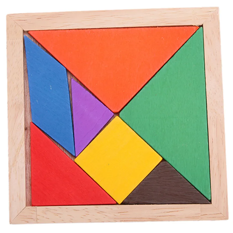 

Baby Kids Puzzle Toy Fashion Geometry Wooden Jigsaw Tangram Puzzles Education Intelligence Toys For Children New