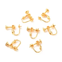 kissitty 4pcslot brass gold color screw style clip on earring findings diy handmade clip jewelry making findings