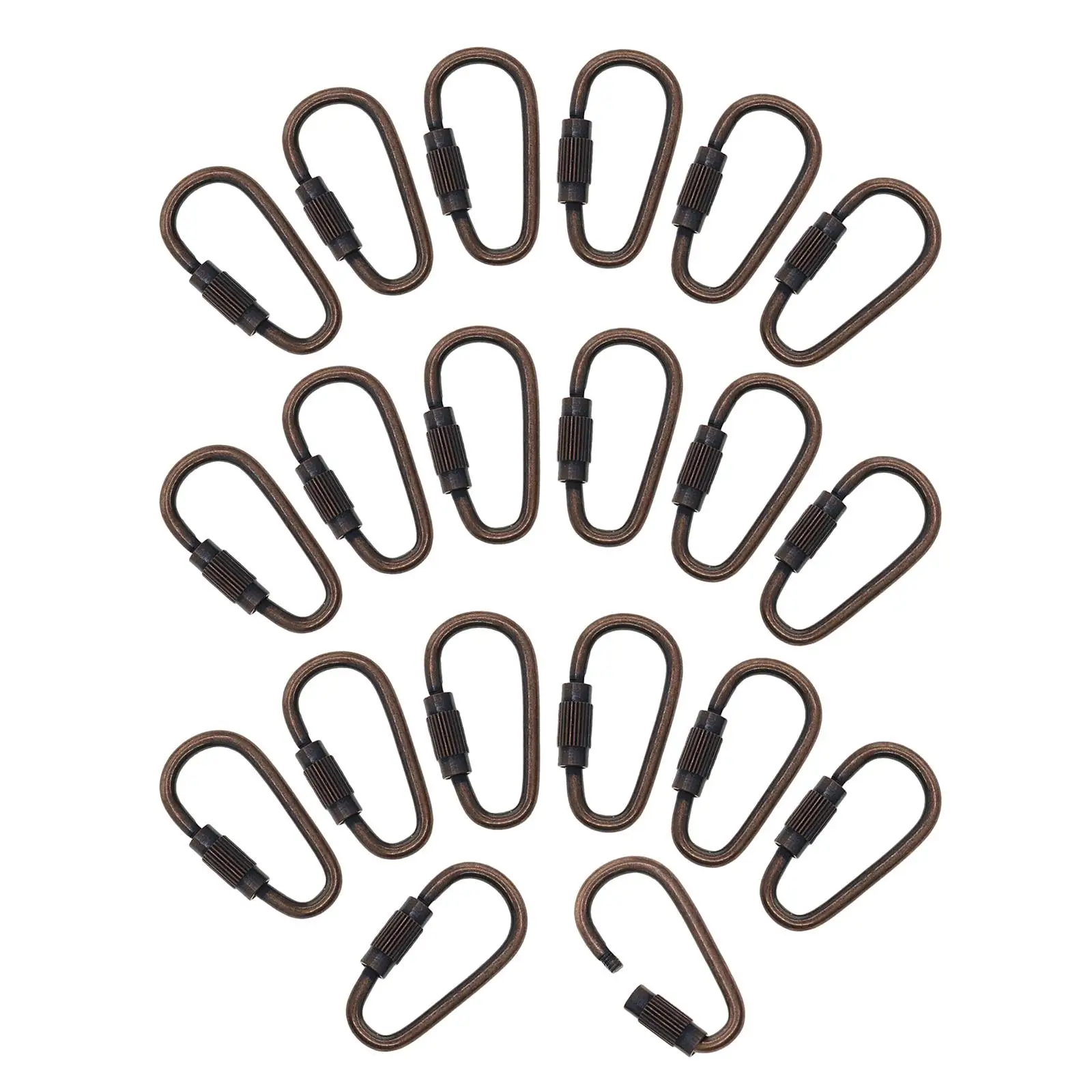 

20x Mini Steel Locking Clips Snap Hooks Keychain Clips 1.1inch D Ring Carabiners for Hiking Indoor Camping Fishing Dog Leash