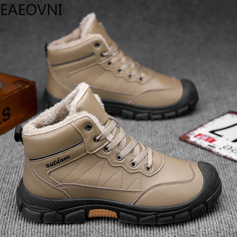 Ботинки для пустыни мужские бархатные утепленные байкерские ботинки модные