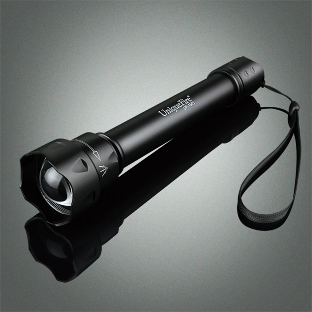 

UniqueFire UF-1501 XML T6 LED Flashlight 1200LM Adjustable Torch Zoomable 5 Modes 38mm Convex Lens Lantern For Fishing