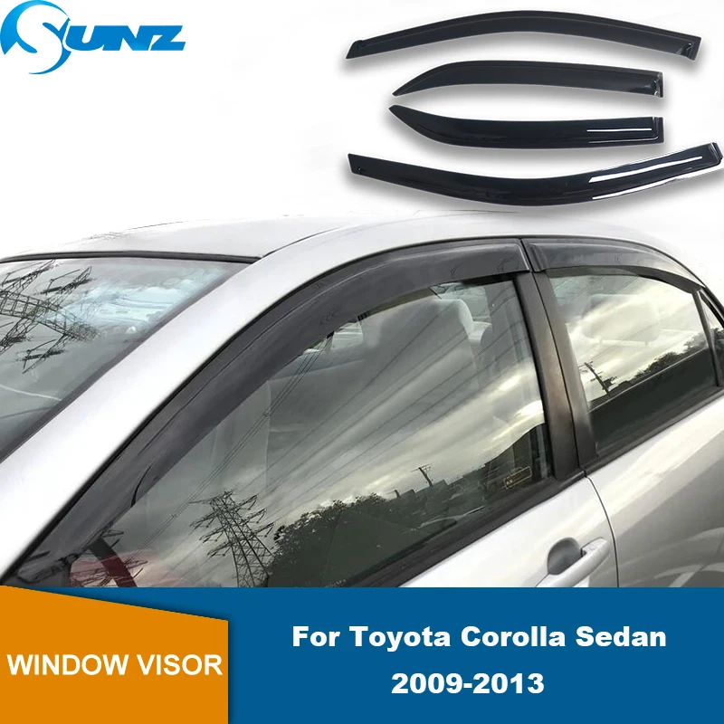 Window Visors Vent Sun Rain Deflector Guard 4Pcs For Toyota Corolla Sedan 2009 2010 2011 2012 2013 Sun Rain Wind Guard Deflector