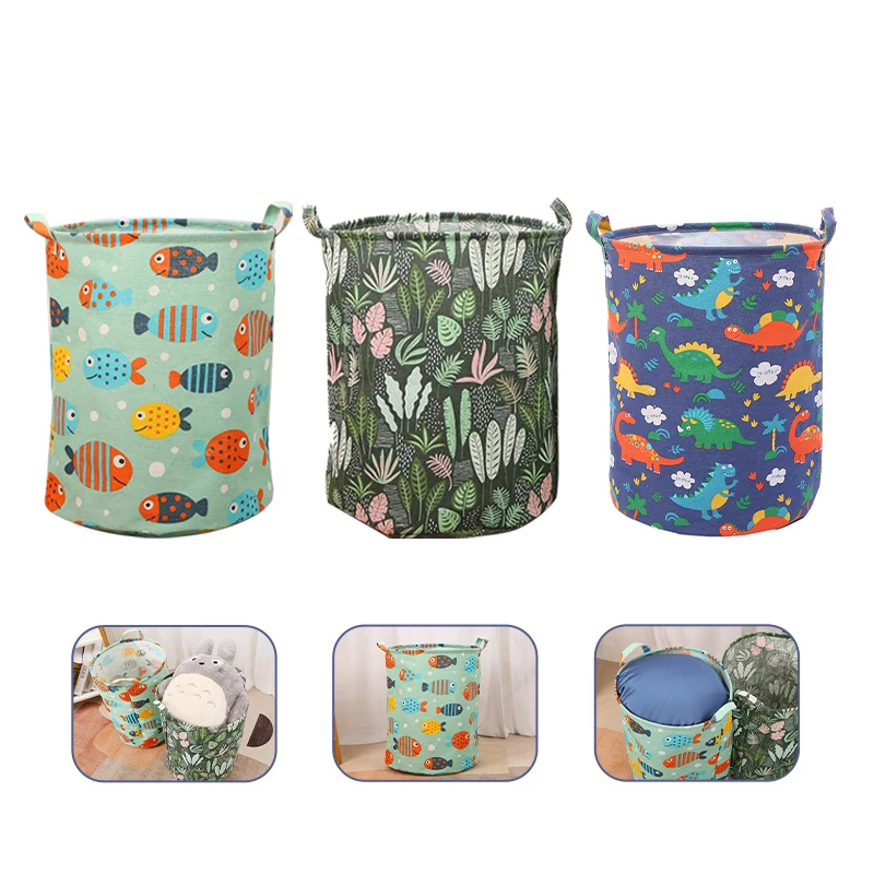 

Dabai Cotton Linen Dirty Basket Foldable Round Waterproof Organizer Bucket Clothing Children Toy Home Large Capacity Storage