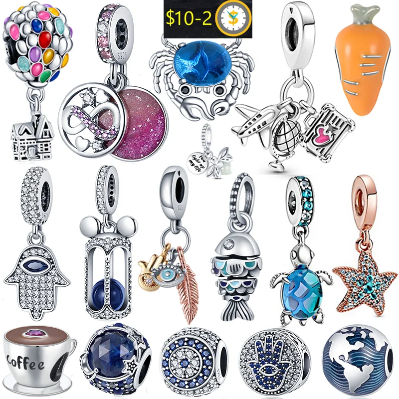 

HOT 925 Sterling Silver Tree Of Life Sandals Charms Moth&Crab Pendant Fits Original Pandora Bracelet DIY Ladies Jewelry Making
