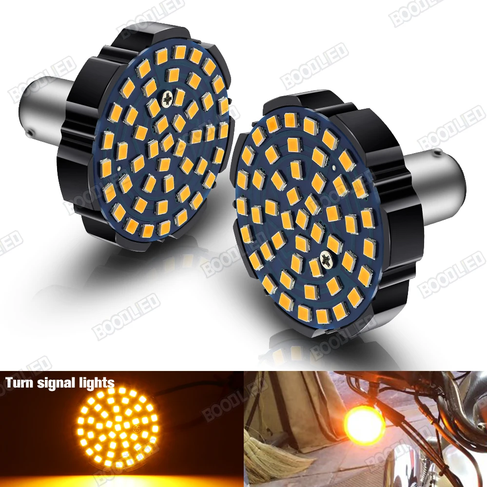 

Motorcycle 1156 LED Switchback Turn Signal Light Amber for Sportster Softail Street Glide Road Glide