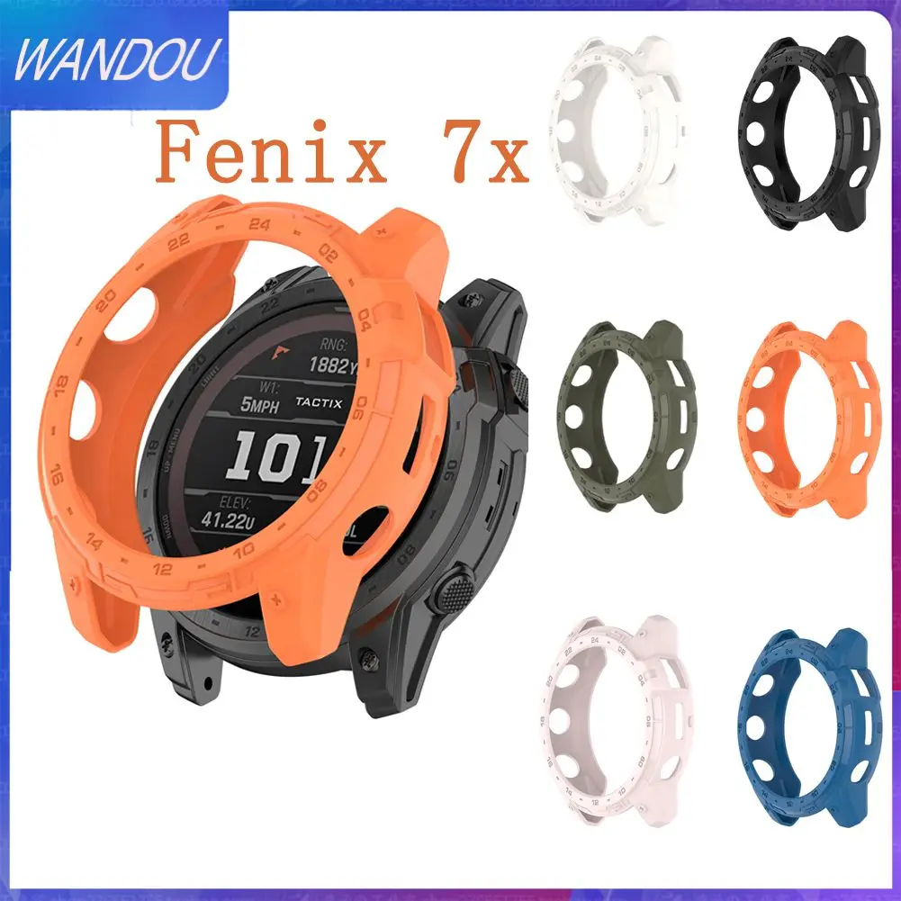 

For Garmin Fenix 7x Fall Prevention Watch Cover Durable Smart Watch Case Lightweight Protective Shell Cover Tpu Personalize