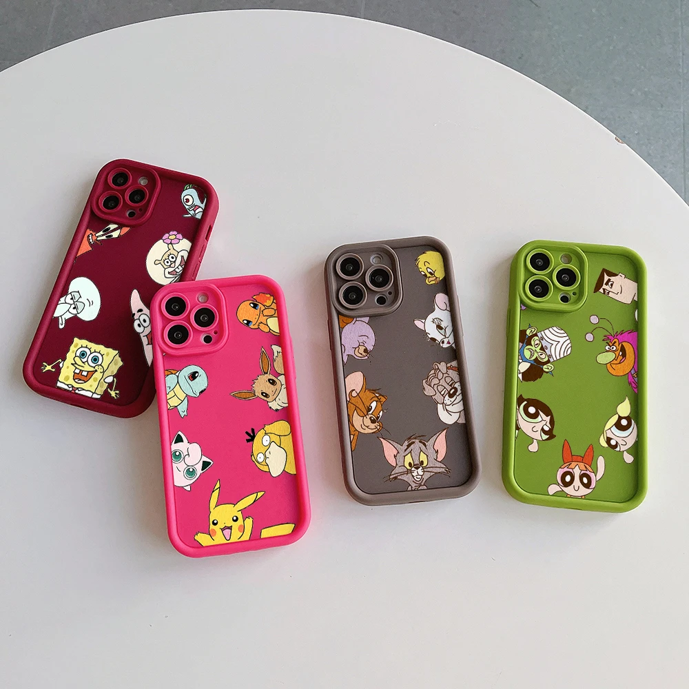

Cartoon Disney Pokémons Pikachus Case for IPhone 15 14 13 12 11 Pro Max Mini XR XS X 7 8 Plus Soft TPU Back Cover