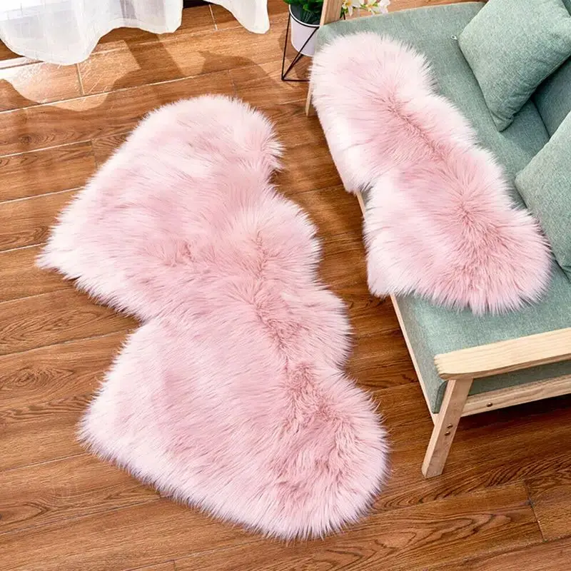 

Pink Double-Heart Rug, Home Decor, Bedroom Living Room Sofa Floor Mat
