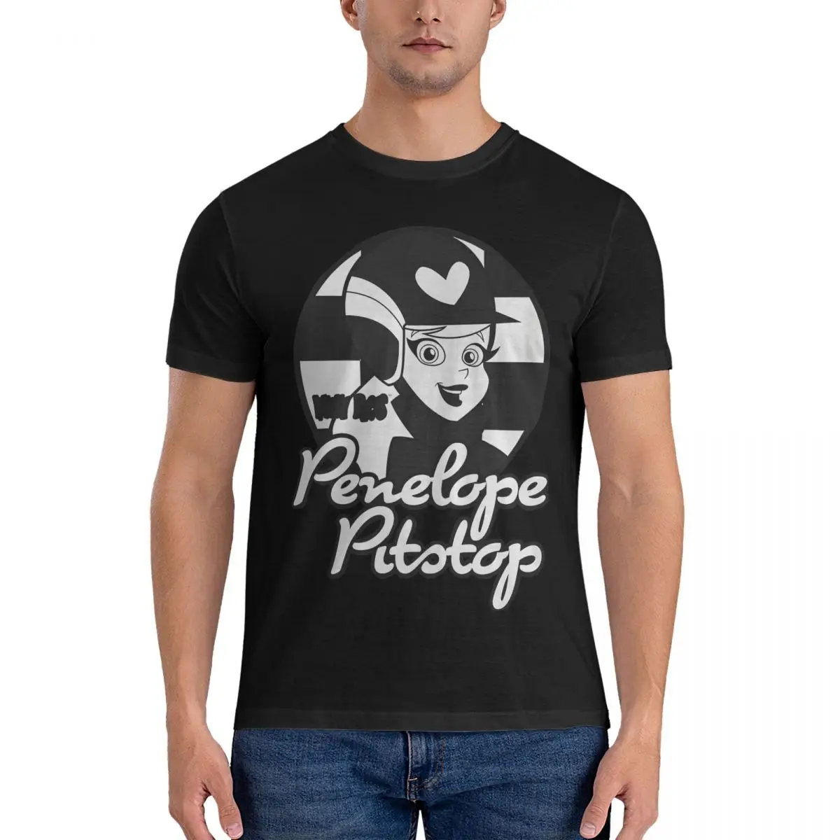 Забавные мужские футболки W-Wacky Race новинка с коротким рукавом и круглым вырезом 100%