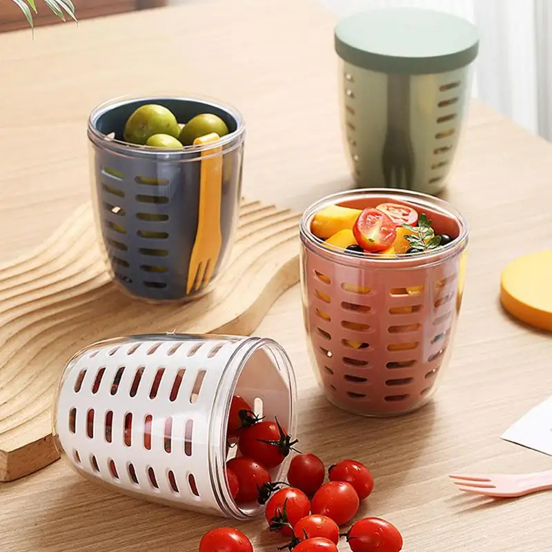 

Кухонная миска для салата, поворотная двухслойная дренажная корзина с ручками, для мытья фруктов и овощей