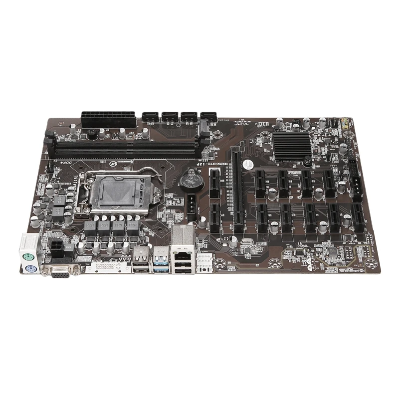 B250B Материнская плата для майнинга ETH + кабель переключателя LGA1151 DDR4 12XСлот
