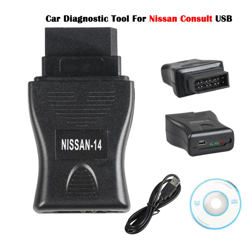 

For Nissan Consult USB 14Pin Consult Connector Cable Auto Car Diagnostic Tool Faults Reset Code Reader For Nissan-14 With VCDS