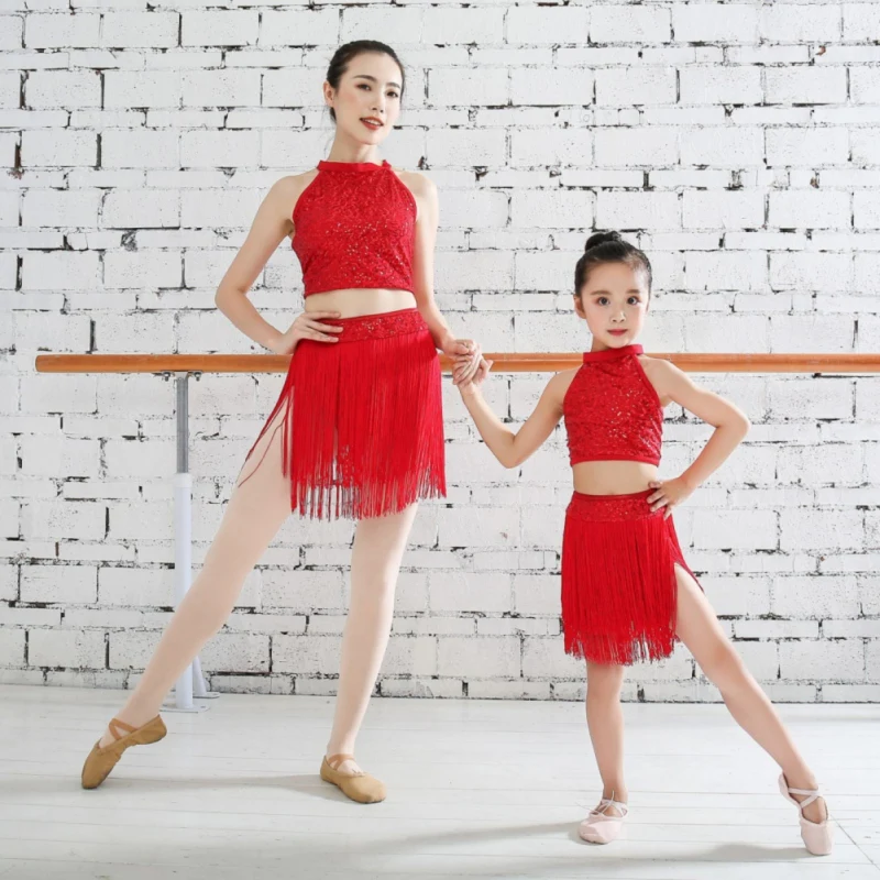 Комплект из 2 предметов для родителей и детей одежда латиноамериканских танцев с