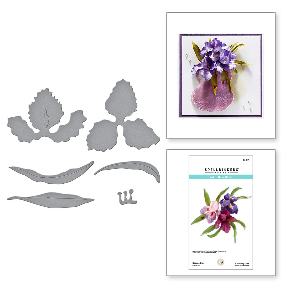 

2022 Spring Floral Bearded Iris Etched Cutting Dies Scrapbooking Album Greeting Card Decoration Diy Craft Paper Embossed Molds