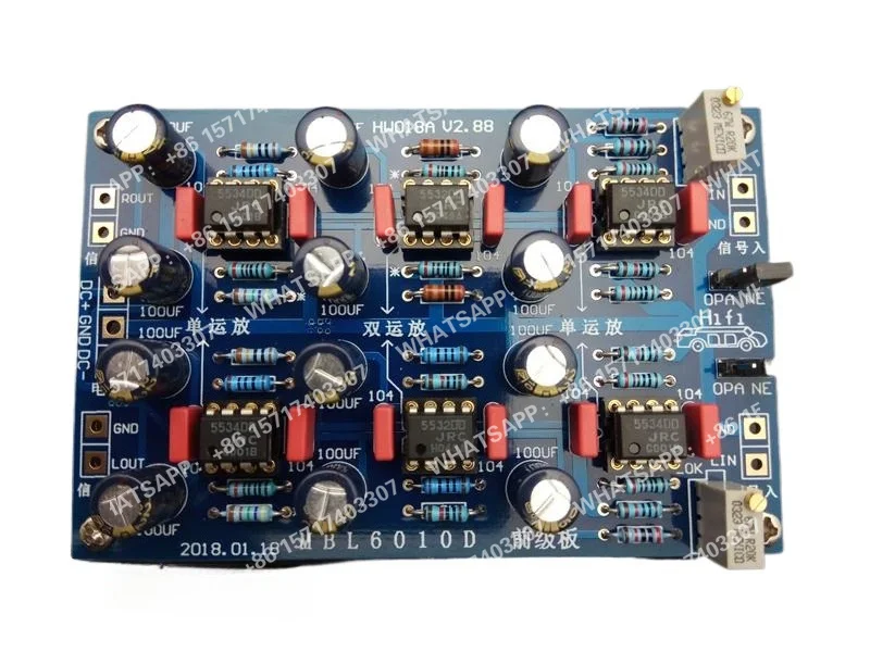 Фото Плата передней ступени HW018A MBL6010D, плата звуковой модуляции, плата управления громкостью, плата буферизации и усиления переднего сигнала. №1
