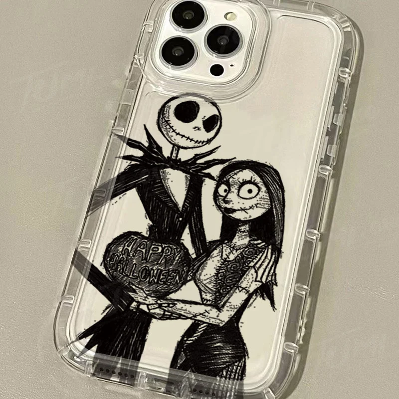 Disney Nightmare Before Christmas Clear Phone Case for OPPO Reno 7Z 8T 5 6 6Z 7 8 10 Pro Plus F9 F11 4G 5G Shockproof Cover