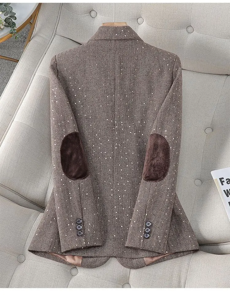 Серый пиджак 2025 года для женщин весенне-осенний новый в корейском стиле тонкие