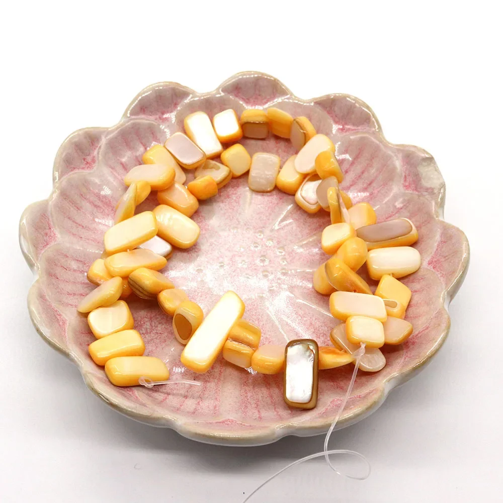 Нерегулярные окрашенные бусины-ракушки натуральный перламутр прямоугольник 9-15