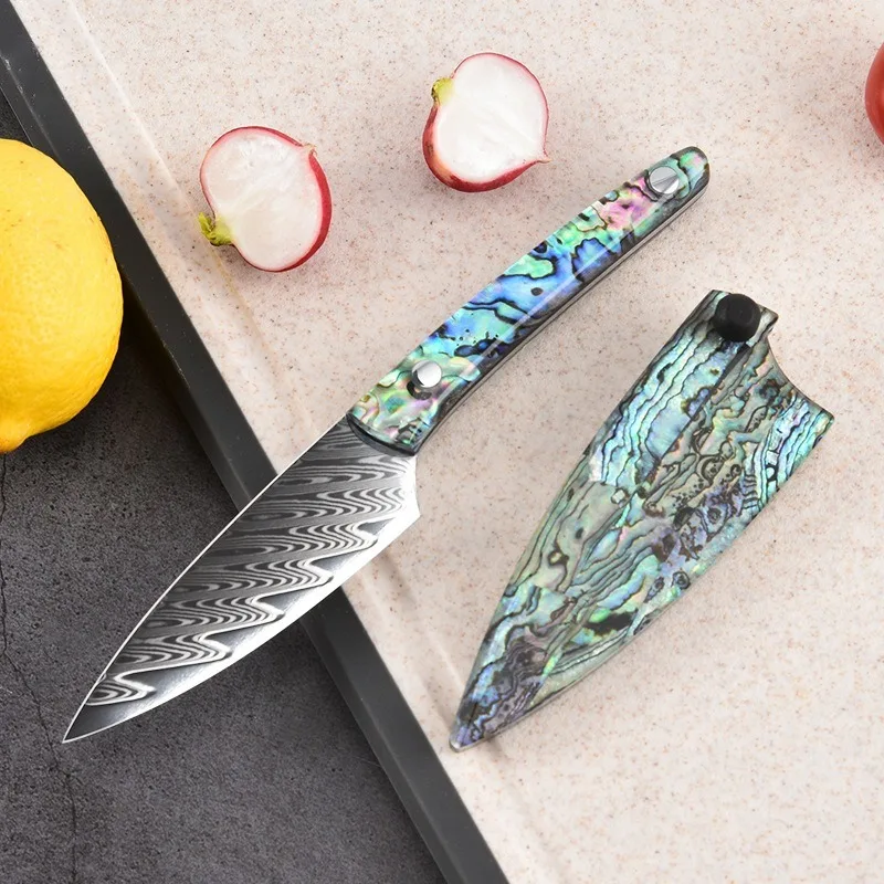 Дамасский стальной нож для чистки Овощей и мяса