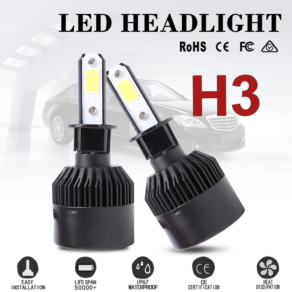 

LED Car Light H4 H7 H1 COB Headlight Bulbs H11 H13 12V 9005 9006 H3 9004 HB4 72W 16000LM Car LED lamp Fog Light 6500K
