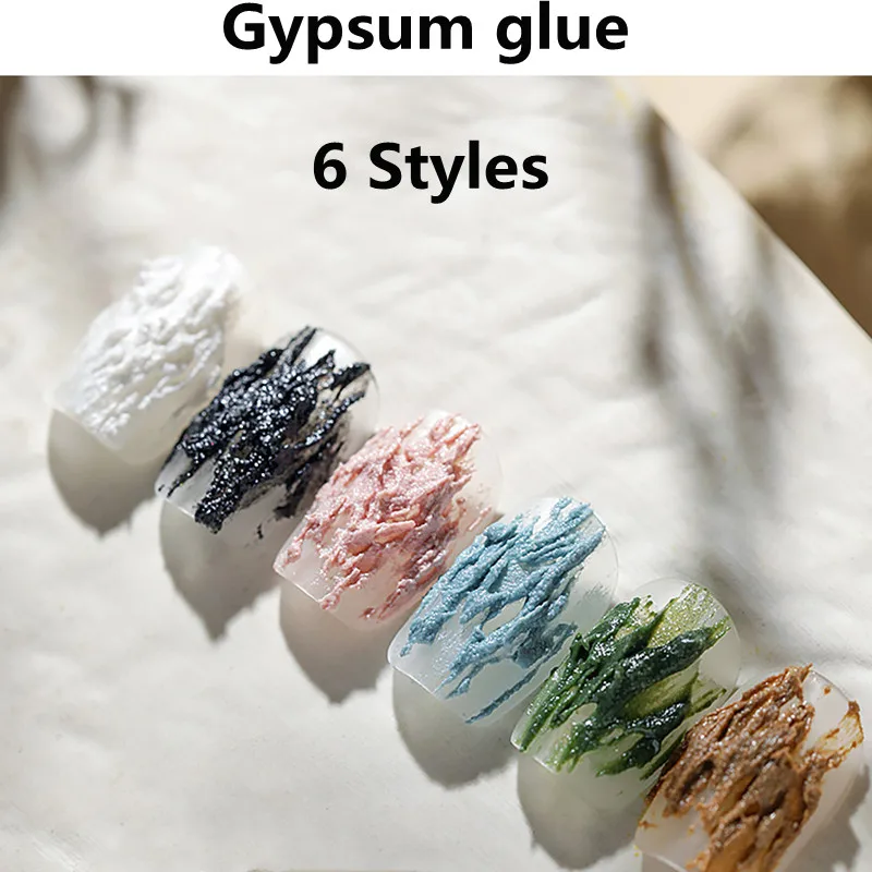 

Nail Plaster Glue Personality 3D 6 Styles Nail Care Women Sculpture Hand Painted Glue Gypsum Gypsum Glue CN(Origin)