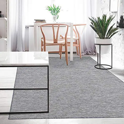 

Gorgeous 5x7 Reversible Non-Shedding Gray Indoor/Outdoor Area Rug, 5'3" x 6'11" - Enjoy Comfort & Beauty for Any Room in Your Ho