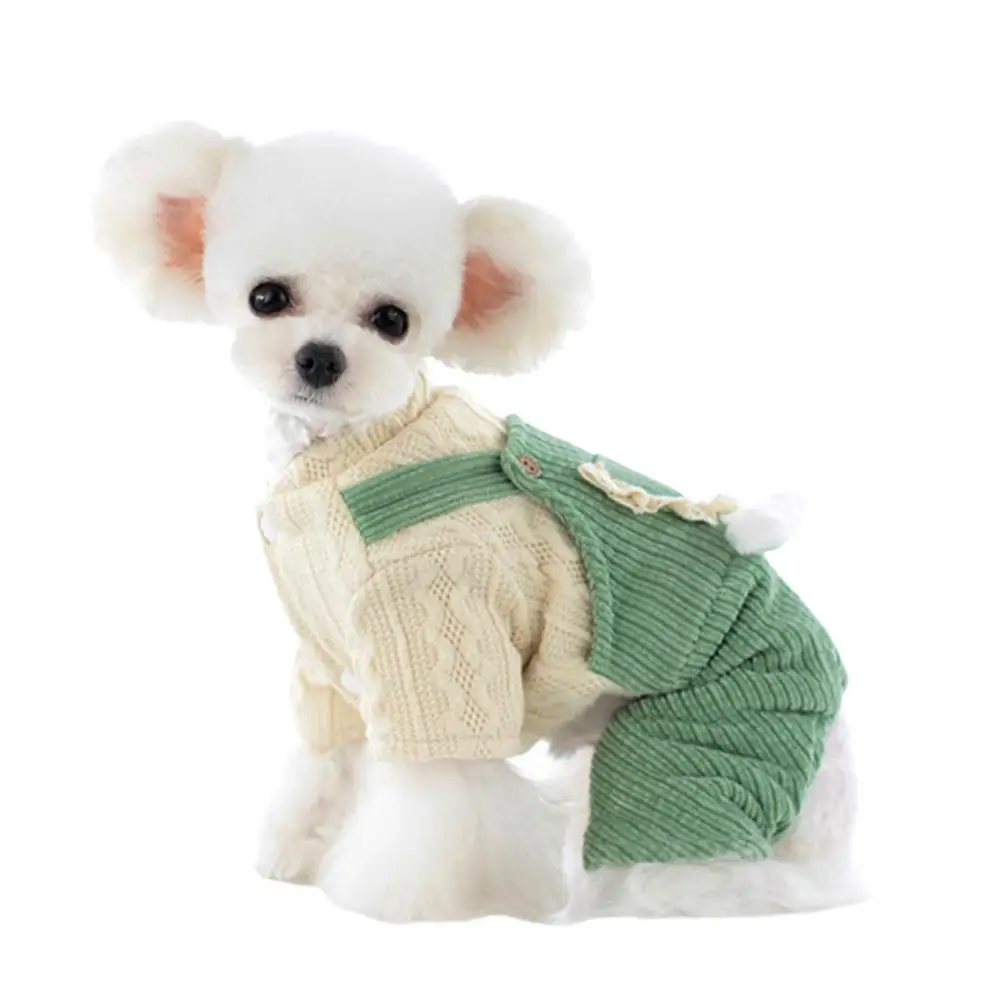 

Комбинезон для собак, Симпатичный хлопковый комбинезон с кружевным карманом, костюм для щенка, кошки, комбинезон Вечерние