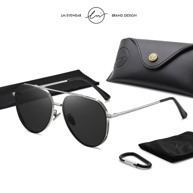 

LM Men's Sunglasses Polarized Lens Vintage Brand Design Sun glasses Coating Mirror Glasses Driving Eyewear UV400 Oculos de sol